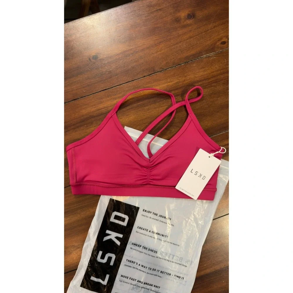 LSKD Clarity Sports Bra Plum Berry Small NWT NEW